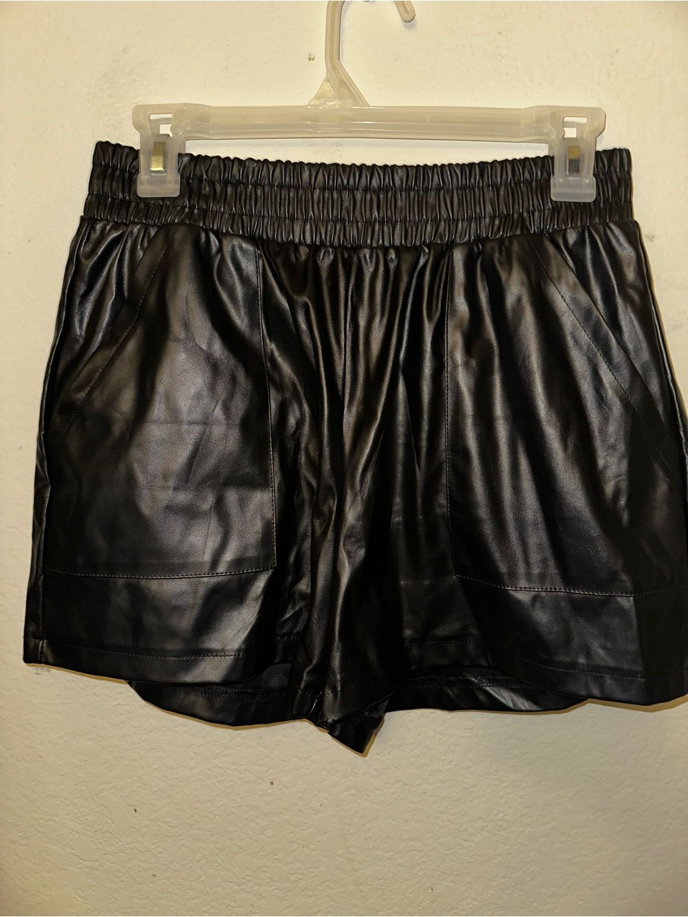 Shein black leather shorts with pockets size large